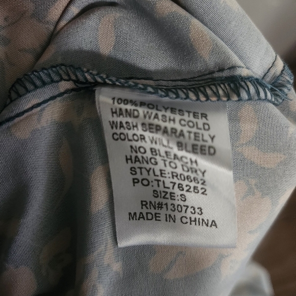 Umgee Women's Floral Mini Dress Size S Green And Orange Long Sleevs - Picture 7 of 7